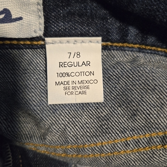 Express Bleus Vintage Dark Wash High Rise Wide Leg Flare Denim Jeans Size 7 / 8 - Picture 8 of 10